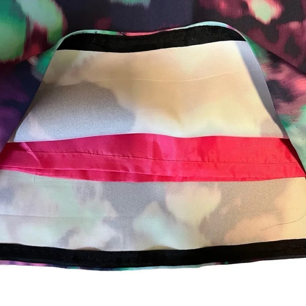 Kate Spade Barry Pink Purple Blue Green Watercolor Skirt. Sz 4. Good Condition